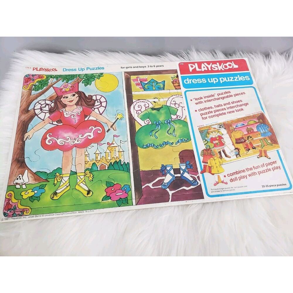 NEW‎ Vintage 1981 PlaySkool Puzzle Dress Up Girl Play Toy Ballerina Toddler